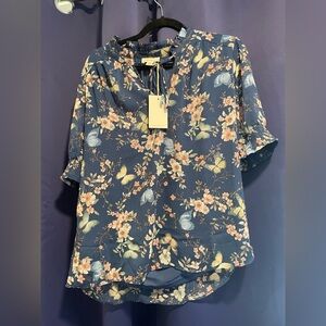 Floral Blue Women's Top